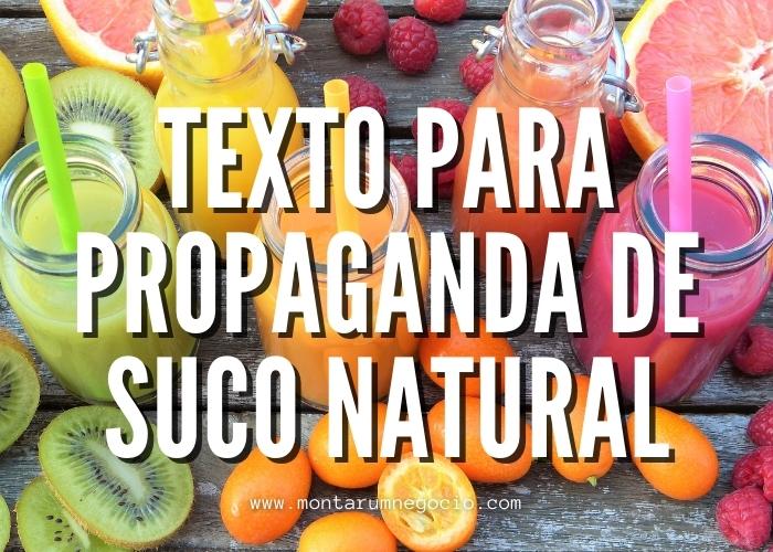 Propaganda de suco natural